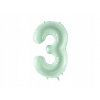 PartyDeco Fóliový balón narodeninové číslo 3 pastelovo-zelený 72 cm PartyDeco Fóliový balón narodeninové číslo 3 pastelovo-zelený 72 cm