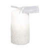 Vianočná sviečka valec čipka velur Ø7x14 cm matná biela Vianočná sviečka valec čipka velur Ø7x14 cm matná biela