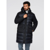 Ombre Men's long quilted jacket with large pockets - black čierna M Ombre 5907064519569 Ombre Men's long quilted jacket with large pockets - black čierna M Ombre 5907064519569