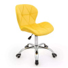 LuxuryForm DESIGN Kozmetická stolička LIVIO VELUR na striebornej podstave s kolieskami - žltá LuxuryForm DESIGN Kozmetická stolička LIVIO VELUR na striebornej podstave s kolieskami - žltá