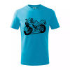 Športová motorka - Tričko detské bavlnené - 104-110cm / 3-4 roky ( Svetlý tyrkys ) Športová motorka - Tričko detské bavlnené - 104-110cm / 3-4 roky ( Svetlý tyrkys )