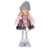 Dekorácia MagicHome Vianoce dievčatko v károvaných šatách 38 cm Dekorácia MagicHome Vianoce dievčatko v károvaných šatách 38 cm