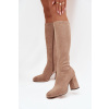 Dámske čižmy na podpätku NN634 Beige - GIVANA 40 béžová Dámske čižmy na podpätku NN634 Beige - GIVANA 40 béžová