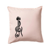 Husľový kľúč gitara - Vankúš 50x50 - 50x50 - Iba poťah ( Svetloružová ) Husľový kľúč gitara - Vankúš 50x50 - 50x50 - Iba poťah ( Svetloružová )