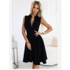 Numoco 573-1 Rozpriestranené šaty so zipsom vpredu - čierne Numoco 573-1 Rozpriestranené šaty so zipsom vpredu - čierne