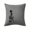 Husľový kľúč gitara - Vankúš 50x50 - 50x50 - Iba poťah ( Tmavosivý melír ) Husľový kľúč gitara - Vankúš 50x50 - 50x50 - Iba poťah ( Tmavosivý melír )