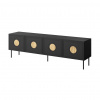Cama Meble Tv stolík RTV PALAZZO 200 4D, čierny mat/čierny mat/dub craft Cama Meble Tv stolík RTV PALAZZO 200 4D, čierny mat/čierny mat/dub craft