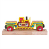 Bigjigs Rail Vagón s buldozérom + 2 koľaje Bigjigs Rail Vagón s buldozérom + 2 koľaje