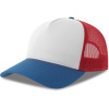 Atlantis Headwear Kšiltovka Rapper Cotton-S, 5 panelová, Trucker COT330260p9699-white/red/r UNI Bílá/červená/modrá Atlantis Headwear Kšiltovka Rapper Cotton-S, 5 panelová, Trucker COT330260p9699-white/red/r UNI Bílá/červená/modrá