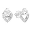 Strieborné náušnice pecka so zirkónom biele srdce 11314.1 Strieborné náušnice pecka so zirkónom biele srdce 11314.1