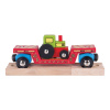 Bigjigs Rail Vagón s traktorom + 2 koľaje Bigjigs Rail Vagón s traktorom + 2 koľaje