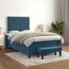 Box spring postel s matrací tmavě modrá 120 x 200 cm samet Modrá 3138017 Box spring postel s matrací tmavě modrá 120 x 200 cm samet Modrá 3138017