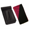 Kožený komplet :: peňaženka (ružová prúžky/čierna) + púzdro 2 zipsy naproti sebe, ružová prúžky/čierna, uprostred, Nie, Áno, Nie