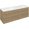 Sapho EZARA dvojumývadlová skrinka 140x55x46cm, dub cuneo EZ141-2525 Sapho EZARA dvojumývadlová skrinka 140x55x46cm, dub cuneo EZ141-2525