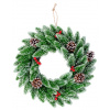 Veniec MagicHome Vianoce, s bobuľkami, prírodný, zasnežený, 33 cm Veniec MagicHome Vianoce, s bobuľkami, prírodný, zasnežený, 33 cm