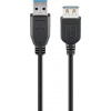Kábel USB 3.2 Gen 1, A-A M/F 3m, 5Gbps, predlžovací, čierny Kábel USB 3.2 Gen 1, A-A M/F 3m, 5Gbps, predlžovací, čierny