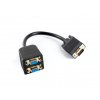 LANBERG adaptér VGA (M) na 2x VGA (F) kabel 20cm, černý LANBERG adaptér VGA (M) na 2x VGA (F) kabel 20cm, černý