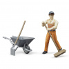 Bruder 62130 komunální pracovník s kolečkem a nářadím Bruder 62130 komunální pracovník s kolečkem a nářadím