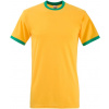 FRUIT OF THE LOOM RINGER T / Pánske tričko s krátkym rukávom, farebné kontrastné manžety - sunflower/žltá L FRUIT OF THE LOOM RINGER T / Pánske tričko s krátkym rukávom, farebné kontrastné manžety - sunflower/žltá L