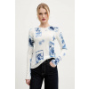 Sveter s prímesou ľanu Desigual TAMPERE 25SWJF32 biela S Sveter s prímesou ľanu Desigual TAMPERE 25SWJF32 biela S