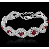 B-TOP Dámsky kryštálový náramok Wave - postriebrený Druh barvy: Červená B-TOP Dámsky kryštálový náramok Wave - postriebrený Druh barvy: Červená