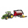 Bruder 3154 traktor John Deere 7R 350 se zadním přívěsem a 4 kládami Bruder 3154 traktor John Deere 7R 350 se zadním přívěsem a 4 kládami