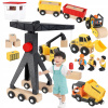 Edukačná hračka pre chlapca Drevené Stavenisko Pohyblivý žeriav Vozidlá Edukačná hračka pre chlapca Drevené Stavenisko Pohyblivý žeriav Vozidlá
