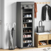 zahrada-XL Skrinka na topánky s krytom sivá 57x29x162 cm látková 282432 zahrada-XL Skrinka na topánky s krytom sivá 57x29x162 cm látková 282432