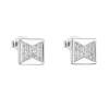 Strieborné náušnice pecka so zirkónom biely štvorec 11043.1 Strieborné náušnice pecka so zirkónom biely štvorec 11043.1