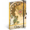 NOTIQUE Notes Alfons Mucha Pero, bodkovaný, 13 x 21 cm NOTIQUE Notes Alfons Mucha Pero, bodkovaný, 13 x 21 cm