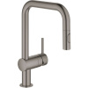 GROHE Minta páková drezová batéria s vyťažiteľnou sprškou s prepínaním, 2jet, výška výtoku 186 mm, kartáčovaný tmavý grafit, 32322AL2 GROHE Minta páková drezová batéria s vyťažiteľnou sprškou s prepínaním, 2jet, výška výtoku 186 mm, kartáčovaný tmavý grafit, 32322AL2
