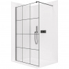 CERANO - Sprchová zástena Walk-in Onyx Round Ľ/P - 8 mm - guľatá vzpera - čierna matná, industriálne sklo - 90x200 cm CERANO - Sprchová zástena Walk-in Onyx Round Ľ/P - 8 mm - guľatá vzpera - čierna matná, industriálne sklo - 90x200 cm