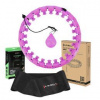 Súprava masážneho hula hoop HMS HHW12 PLUS Size so závažím a zoštíhľujúceho pásu BR163 fialová Súprava masážneho hula hoop HMS HHW12 PLUS Size so závažím a zoštíhľujúceho pásu BR163 fialová