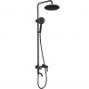 CERANO - Sprchový nástenný stĺp Ennio - vaňová otočná batéria - čierna matná CER-428800 CERANO - Sprchový nástenný stĺp Ennio - vaňová otočná batéria - čierna matná CER-428800