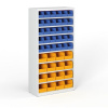 Regál s plastovými boxmi BASIC so zadnou stenou - 1800 x 400 x 920 mm, 30x B, 16x C Regál s plastovými boxmi BASIC so zadnou stenou - 1800 x 400 x 920 mm, 30x B, 16x C