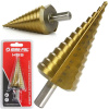Vrták stupňovitý 4-39 mm do plechu HSS, krok 2mm, rovná drážka, MAR-POL Vrták stupňovitý 4-39 mm do plechu HSS, krok 2mm, rovná drážka, MAR-POL