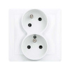 Solight dvojzásuvka Slim, pootočená horní zásuvka 45°, bílá 5B172 Solight dvojzásuvka Slim, pootočená horní zásuvka 45°, bílá 5B172