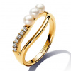 PANDORA ESSENCE pozlátený prsteň s perlami a zirkónmi 163258C01 PANDORA ESSENCE pozlátený prsteň s perlami a zirkónmi 163258C01