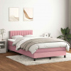 Box spring postel s matrací a LED růžová 120x220 cm samet 3317120 Box spring postel s matrací a LED růžová 120x220 cm samet 3317120