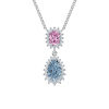 Zlatý dámsky náhrdelník DF 5912 z bieleho zlata s kordieritom, ružovým spinelom a diamantmi Zlatý dámsky náhrdelník DF 5912 z bieleho zlata s kordieritom, ružovým spinelom a diamantmi