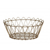 Chic Antique Mosadzný antik kovový košík Fil de fer Basket - Ø 27*11 cm - Chic Antique Chic Antique Mosadzný antik kovový košík Fil de fer Basket - Ø 27*11 cm - Chic Antique