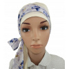 Šatka - Anamel ecru bavlna (Onkologický turban pre hlavu vreckovky T-68) Šatka - Anamel ecru bavlna (Onkologický turban pre hlavu vreckovky T-68)