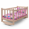 Drevená postieľka-kolíska pre bábiky s obliečkami Baby Mix bears Drevená postieľka-kolíska pre bábiky s obliečkami Baby Mix bears