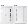 Dvojkrídlové vchodove dvere plastové Soft Julie+Panel Plný, Biela/Biela, 130x200 cm, pravé