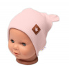 Baby Nellys Rebrovaná dvojvrstvová čiapka s uškami TEDDY - púdrová, veľ. 68/74 Baby Nellys Rebrovaná dvojvrstvová čiapka s uškami TEDDY - púdrová, veľ. 68/74