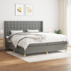 Box spring postel s matrací tmavě šedá 200x200 cm textil Šedá 3132338 Box spring postel s matrací tmavě šedá 200x200 cm textil Šedá 3132338