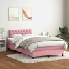 Box spring postel s matrací a LED růžová 120x220 cm samet 3317216 Box spring postel s matrací a LED růžová 120x220 cm samet 3317216