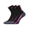 PIUS slabé športové ponožky VoXX Čierna / Magenta 35-38 3 páry PIUS slabé športové ponožky VoXX Čierna / Magenta 35-38 3 páry