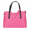 Kožená kabelka do ruky 1364 fuchsia+čierna Made in Italy Kožená kabelka do ruky 1364 fuchsia+čierna Made in Italy