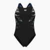 Dámske jednodielne plavky arena Graphic V Back black/navy Dámske jednodielne plavky arena Graphic V Back black/navy